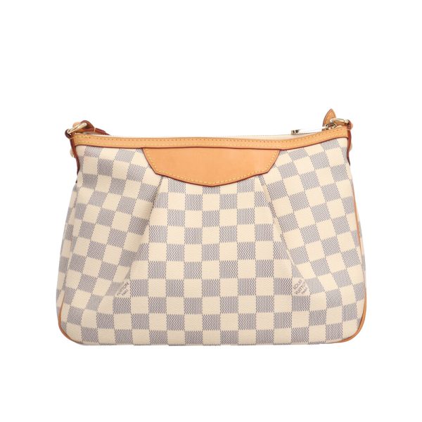 brb02540000004452 3 Louis Vuitton Syracuse Damier Azur Canvas Shoulder Bag Bag White