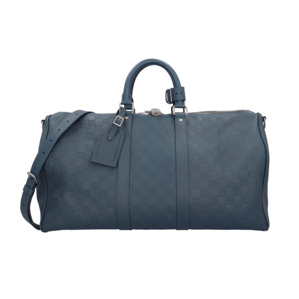 brb02570000003172 1 Louis Vuitton Keepall Damier Infini Canvas Shoulder Bag Blue