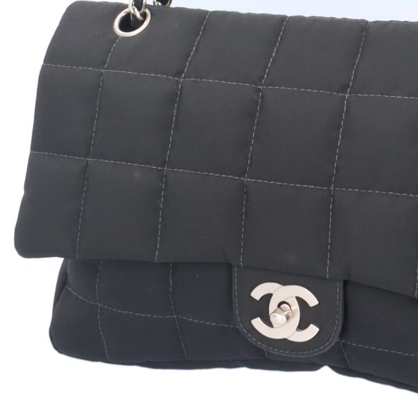 brb02570000004562 7 Chanel Chocolate Bar Nylon Shoulder Bag Black