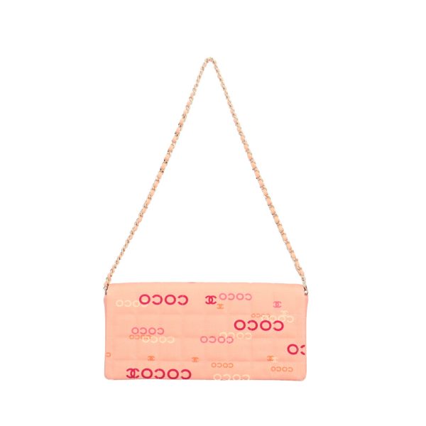 brb02790000004780 3 Chanel Chocolate Bar Canvas Shoulder Bag Pink