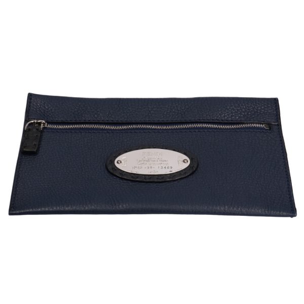 brb02920000000628 12 Fendi Leather Tote Bag Navy