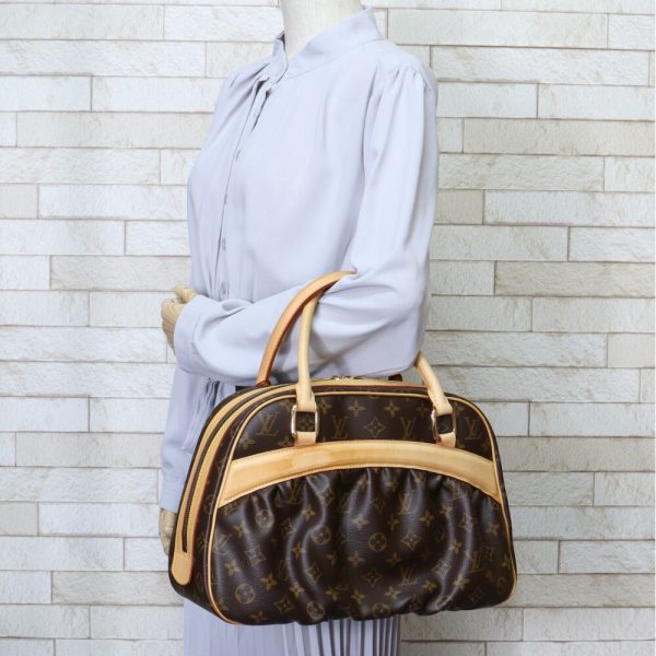 brb02960000000678 2 Louis Vuitton Mitzi Monogram Canvas Handbag Brown