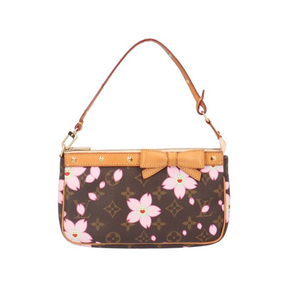 brb03130000005260 1 Louis Vuitton Pochette Accessory Monogram Cherry Blossom Handbag Brown