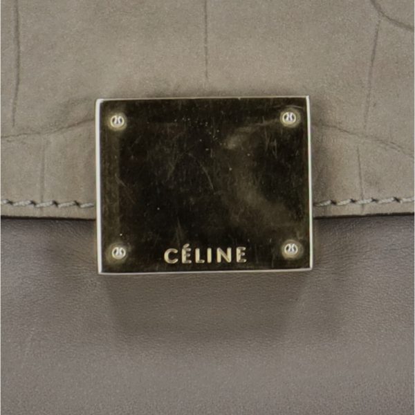 brb03140000001782 10 Celine Trapeze Shoulder Bag Leather Gray