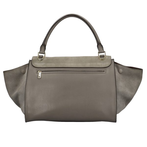 brb03140000001782 3 Celine Trapeze Shoulder Bag Leather Gray