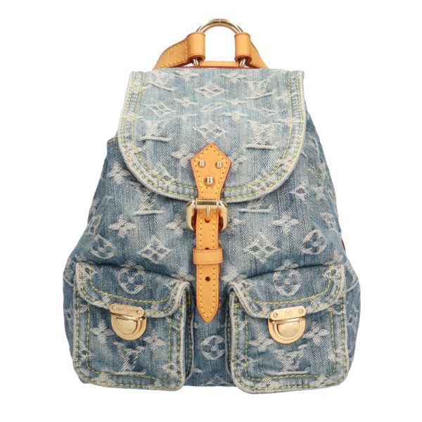 brb03260000002606 1 Louis Vuitton Sack Add Monogram Denim Daypack Blue