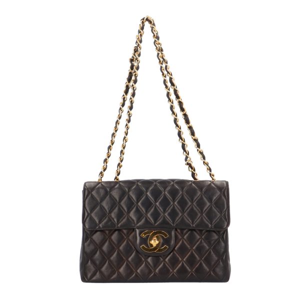 brb03260000002620 1 Chanel Chain Deca Matelasse Coco Mark Lambskin Shoulder Bag Black