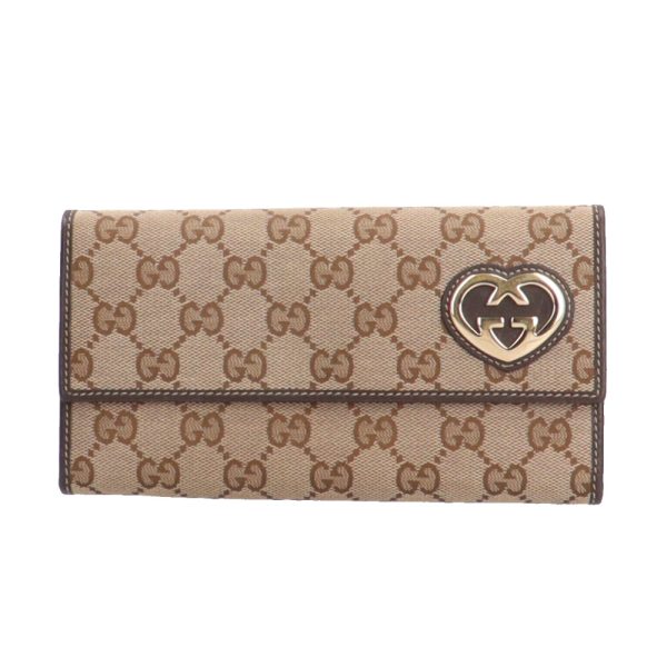 brb03580000004706 1 Gucci Lovely Heart GG Canvas Long Wallet