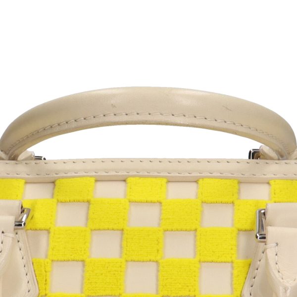 brb03590000000440 11 Louis Vuitton Speedy East West Damier Cubic Leather Handbag Yellow