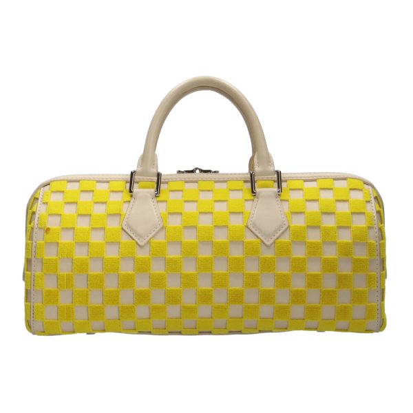 brb03590000000440 3 Louis Vuitton Speedy East West Damier Cubic Leather Handbag Yellow