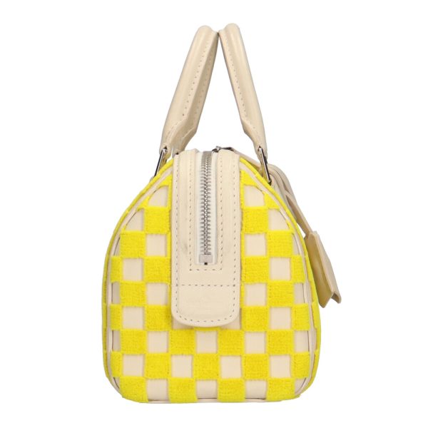 brb03590000000440 4 Louis Vuitton Speedy East West Damier Cubic Leather Handbag Yellow