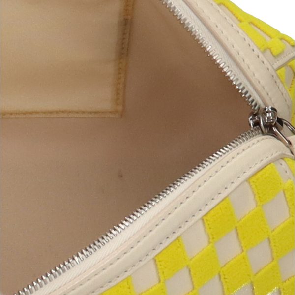 brb03590000000440 9 Louis Vuitton Speedy East West Damier Cubic Leather Handbag Yellow