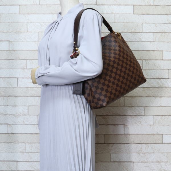 brb03680000000664 2 Louis Vuitton Graceful PM Shoulder Bag Damier Canvas Brown