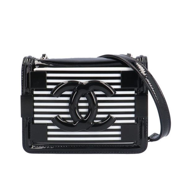 brb03680000001108 1 Chanel Boy Enamel Shoulder Bag Black