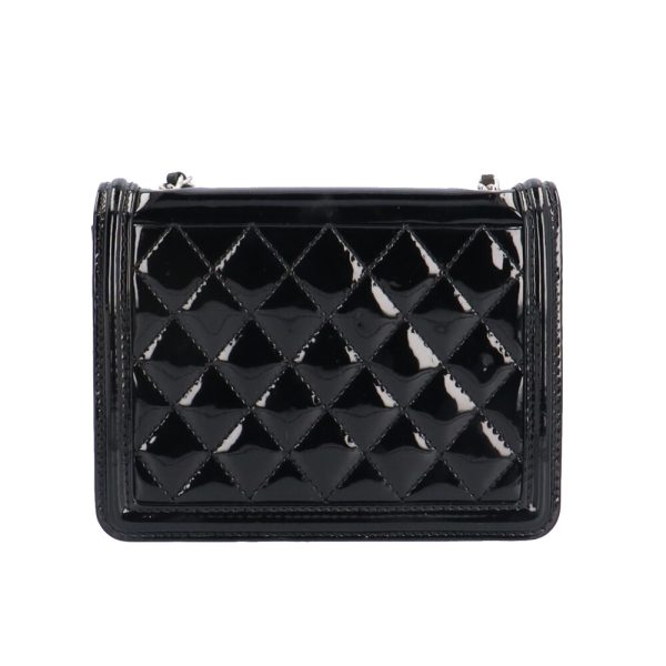 brb03680000001108 3 Chanel Boy Enamel Shoulder Bag Black