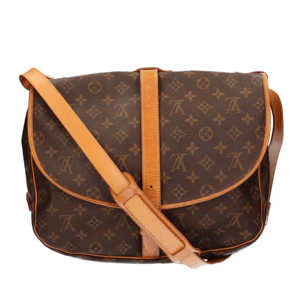 brb03802493 2 Louis Vuitton Saumur Monogram Shoulder Bag Brown