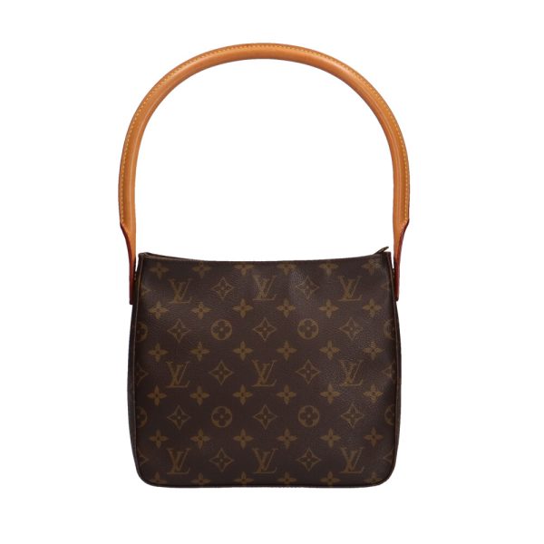 brb10000000003307 1 Louis Vuitton Looping MM Canvas Shoulder Bag Brown