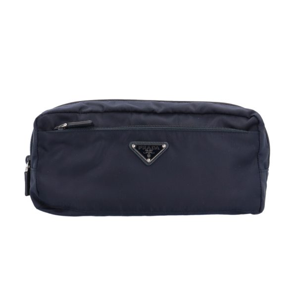 brb10000000120578 1 Prada Nylon Clutch Bag Navy