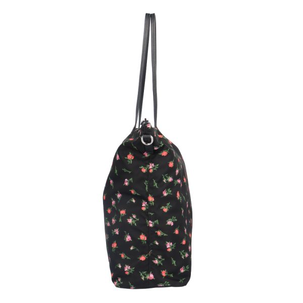 brb10000000122268 3 Prada Floral Nylon Shoulder Bag Black