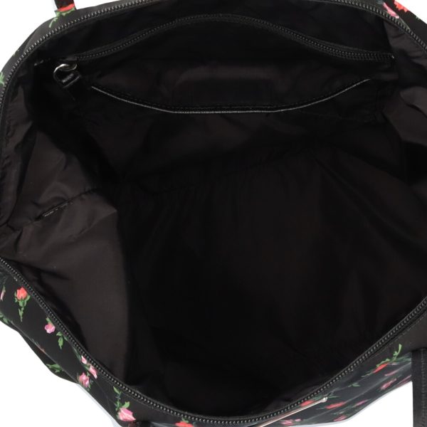 brb10000000122268 5 Prada Floral Nylon Shoulder Bag Black