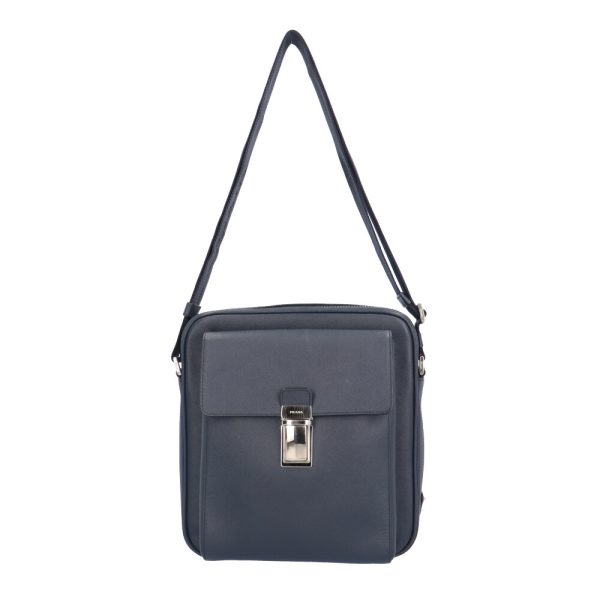 brb10000000122279 1 Prada Leather Shoulder Bag Navy