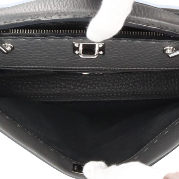 brb10000000122824 5 Fendi Peekaboo Mini Fit Leather Shoulder Bag Gray