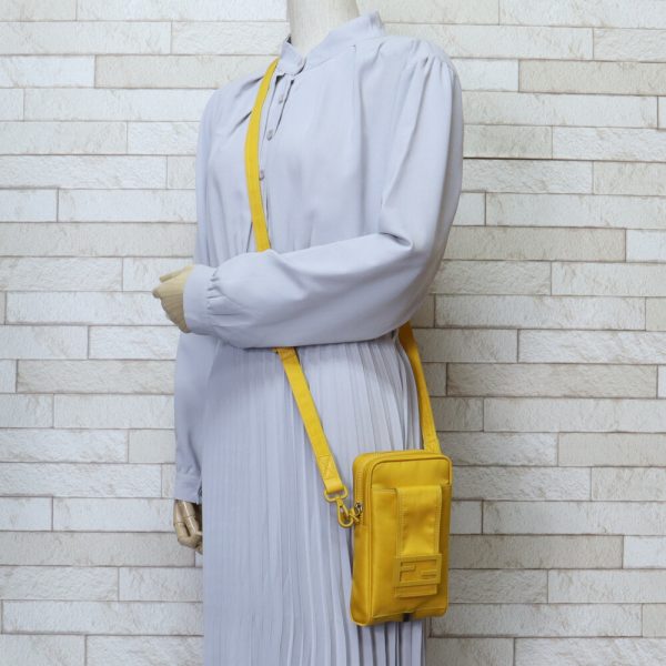 brb10000000122825 2 Fendi Nylon Shoulder Bag Yellow