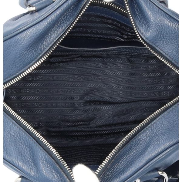 brb10000000123823 6 Prada Leather Shoulder Bag Navy