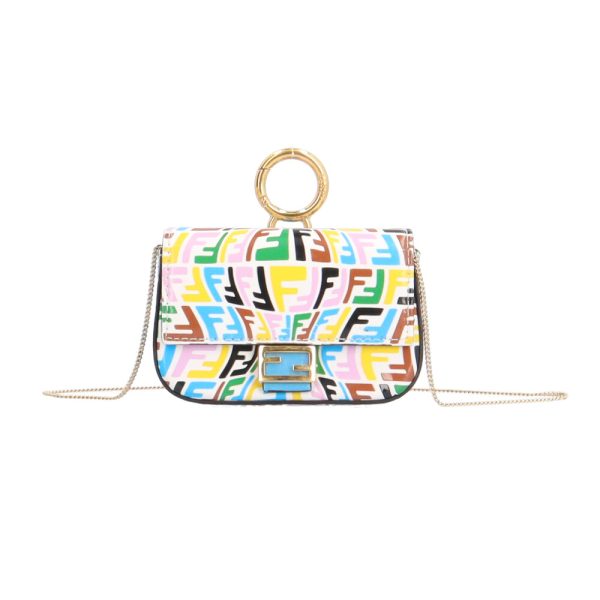 brb10000000124795 1 Fendi Nano Bucket Charm Leather Shoulder Bag Multicolor