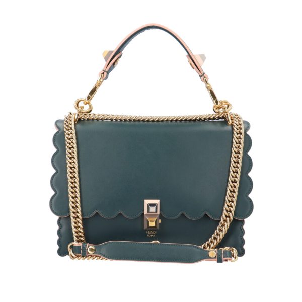 brb10000000125163 1 Fendi Canai Leather Shoulder Bag Green