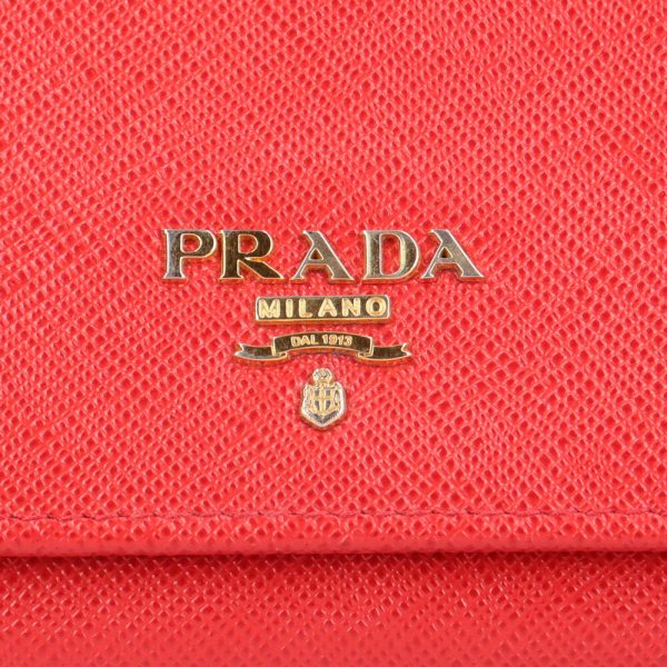 brb10000000126204 7 Prada Saffiano Leather Long Wallet Red