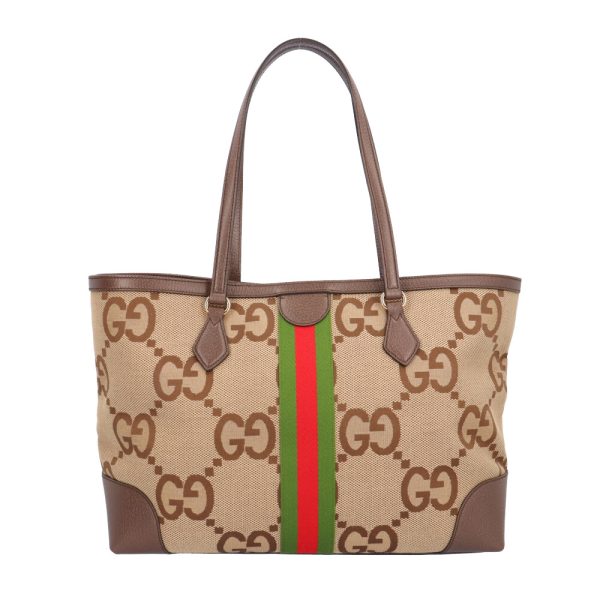 brb10000000126505 3 Gucci Jumbo GG Ophidia Canvas Tote Bag Beige