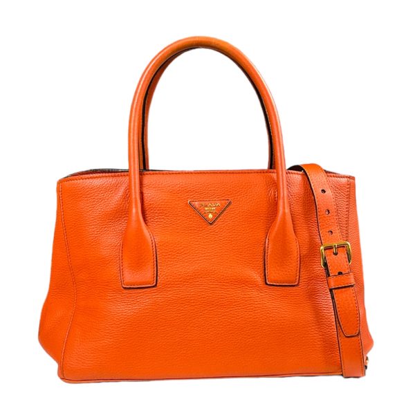 brb10000000127946 1 Prada Leather Shoulder Bag Orange