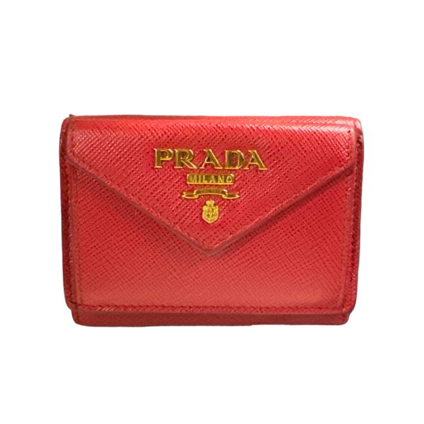 brb10000000128134 1 Prada Saffiano Trifold Wallet Red