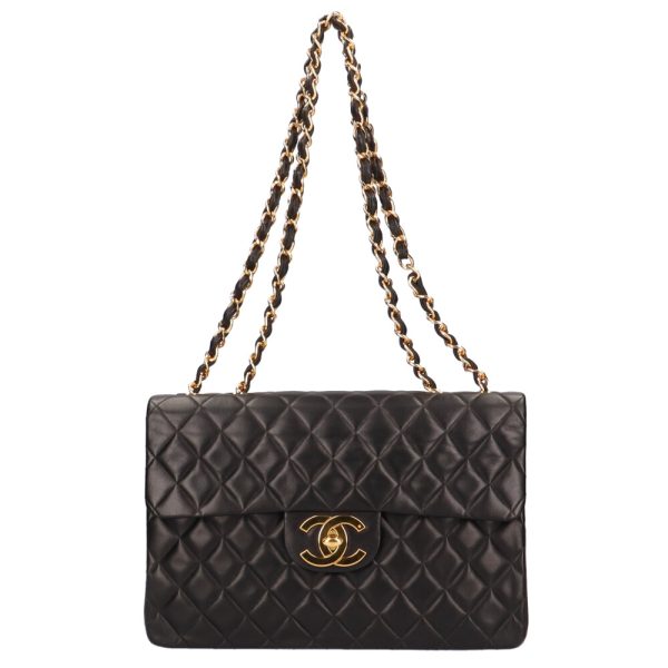 brb10010000005071 1 Chanel Big Matelasse Chain Lambskin Shoulder Bag Black