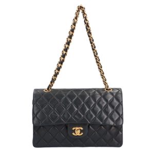 brb10010000005229 1 Chanel Navy Quilted Calfskin CC Mini Flap Bag