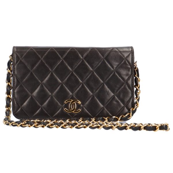 brb10010000007032 1 Chanel Mini Chain Matelasse Lambskin Shoulder Bag Black