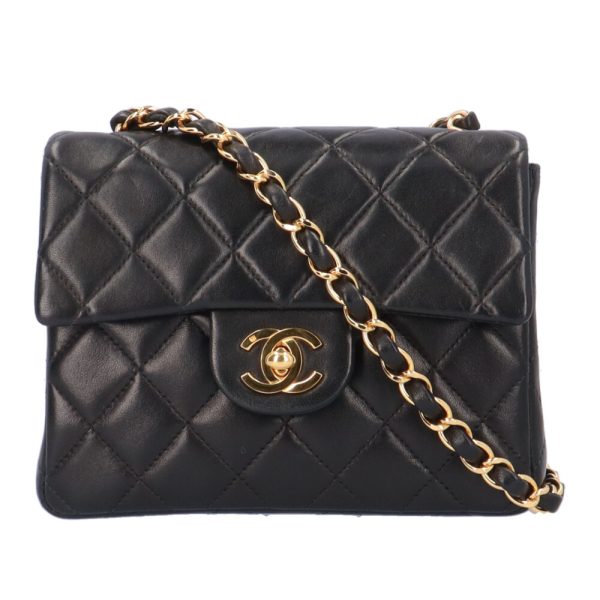 brb10010000009877 1 Chanel Chain Mini Matelasse Lambskin Shoulder Bag Black