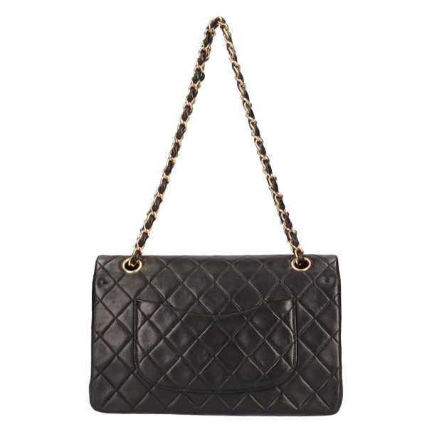 brb10010000010320 3 Chanel Double Flap Chain Matelasse Lambskin Shoulder Bag Black