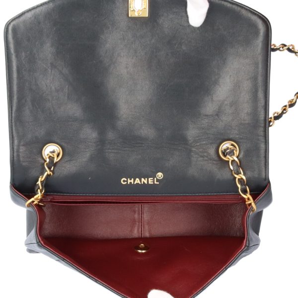 brb10010000010671 6 Chanel Diana Lambskin Shoulder Bag Black