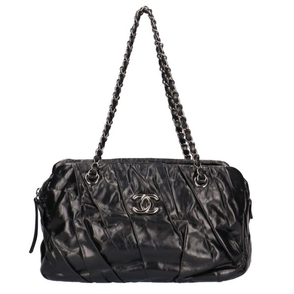 brb10010000010869 1 Chanel Chain Calf Shoulder Bag Black