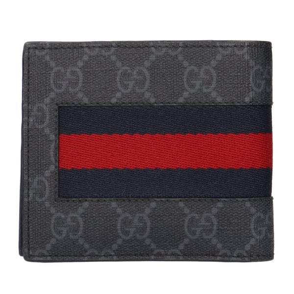 brb10010000010940 1 Gucci New Web Bifold Wallet GG Supreme Canvas