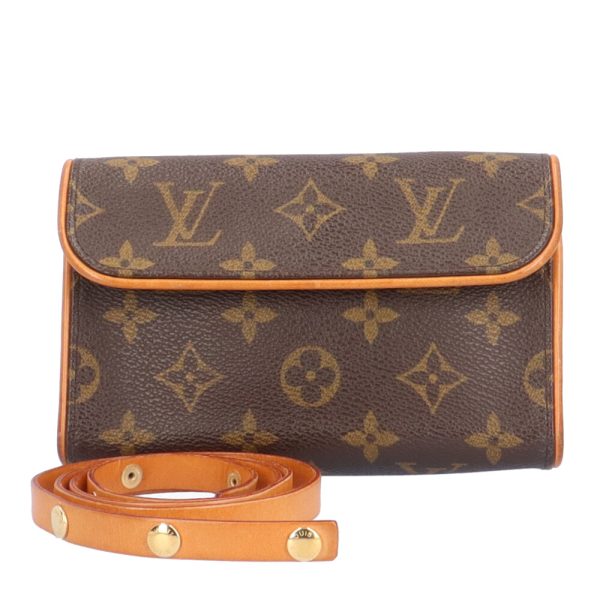 brb10010000011106 1 Louis Vuitton Pochette Florentine Monogram Canvas Shoulder Bag Brown