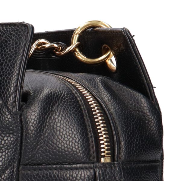 brb10010000011121 9 Chanel Chain Matelasse Caviar Handbag Black