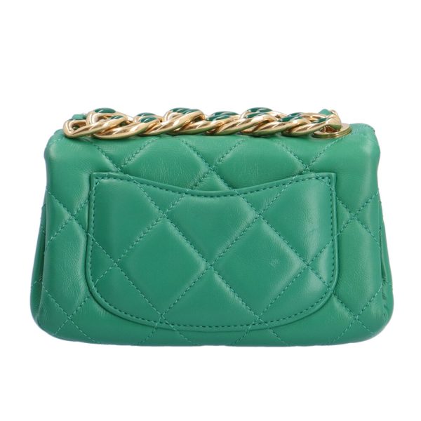 brb10010000011932 3 Chanel Mini Chain Lambskin Shoulder Bag Green