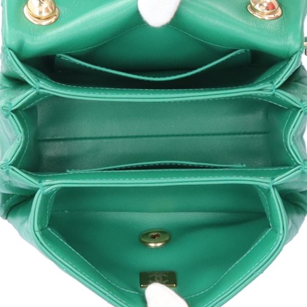 brb10010000011932 6 Chanel Mini Chain Lambskin Shoulder Bag Green