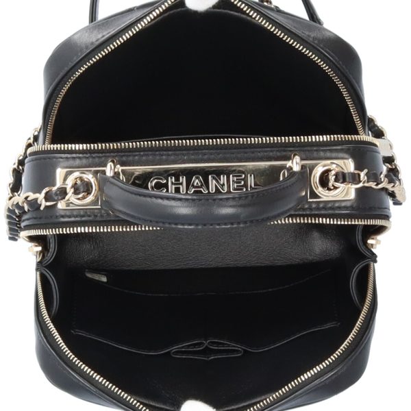 brb10010000012502 6 Chanel W Zipper Chain Matelasse Lambskin Shoulder Bag Black