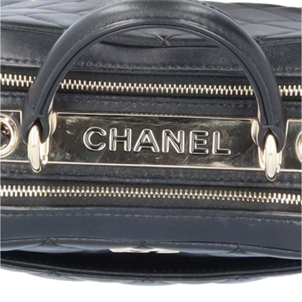 brb10010000012502 7 Chanel W Zipper Chain Matelasse Lambskin Shoulder Bag Black