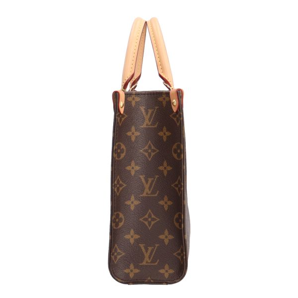 brb10010000012529 3 Louis Vuitton Petit Sac Plat Monogram Canvas Shoulder Bag Brown