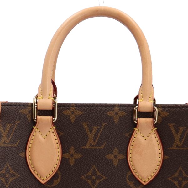 brb10010000012529 6 Louis Vuitton Petit Sac Plat Monogram Canvas Shoulder Bag Brown